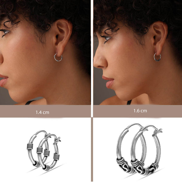 925 Sterling Silver Hoop Earrings for Women and Girls Set of 2 Pairs