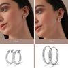 925 Sterling Silver Diamond Cut Endless Hoop Earrings for Women Set of 2 Pairs