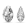 925 Sterling Silver Antique Round Textured Filigree Hoop Earrings for Wome