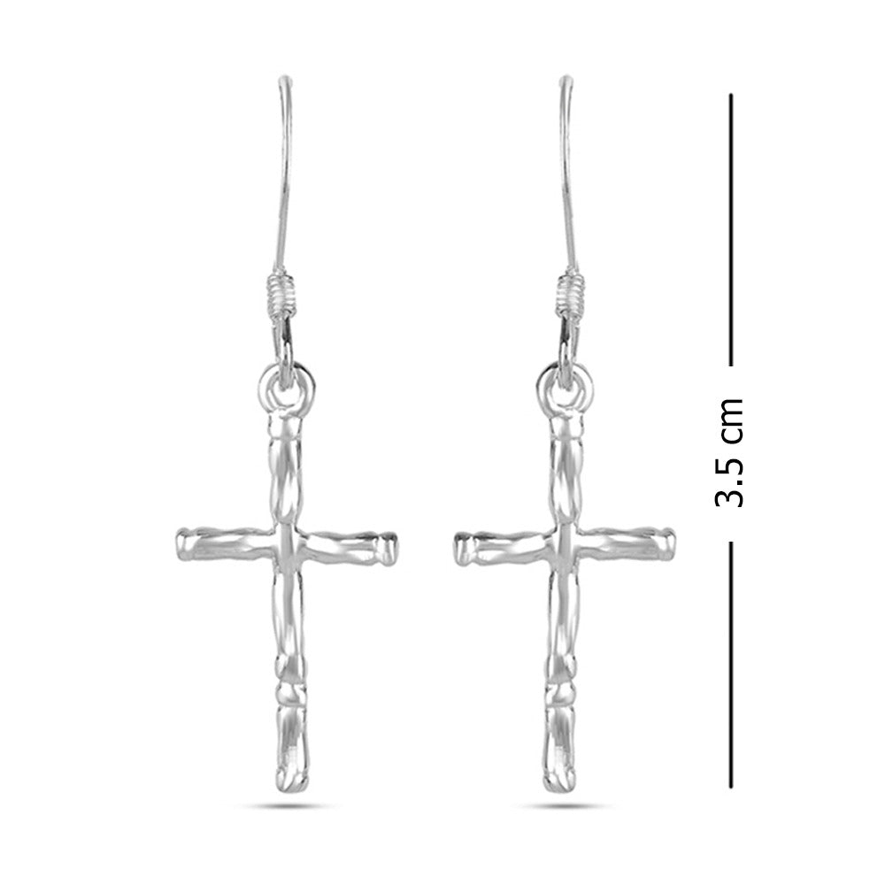 925 Sterling Silver Cross-Earrings for Teen Women and Girls