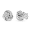 925 Sterling Silver Italian Design Diamond-Cut Wire Love Knot Stud Earrings for Women