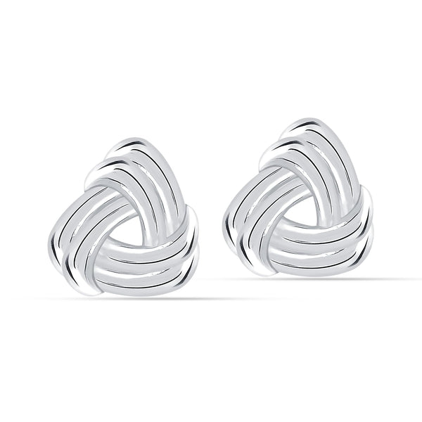 925 Steling Silver Trinity Love Knot Celtic Stud Earrings for Women