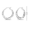 925 Sterling Silver Bamboo Hoop Earrings for Women