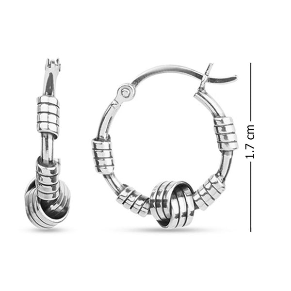 925 Sterling Silver Antique Hoop Earrings for Teen Women