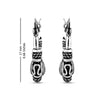 925 Sterling Silver Antique Tribal Hoop Earrings for Teen Women