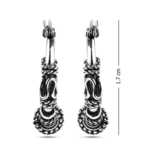 925 Sterling Silver Antique Hoop Earrings for Kid's Girl