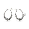 925 Sterling Silver Balinese Hoop Earrings for Teen Women