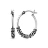 925 Sterling Silver Tribal Hoop Earrings for Teen Women