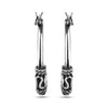 925 Sterling Silver Tribal Hoop Earrings for Teen Women