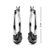 925 Sterling Silver Oxidized Tribal Hoop Earrings for Women