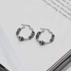 925 Sterling Silver Tribal Hoop Earrings for Teen Women