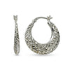 925 Sterling Silver Diamond Cut Hoop Earrings for Women