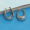 925 Sterling Silver Small Oval Filigree Light-Weight Hoop Earrings for Teen Women