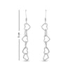 925 Sterling Silver Valentines Day Heart Inspired Dangler Earrings for Women