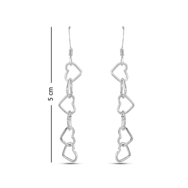 925 Sterling Silver Valentines Day Heart Inspired Dangler Earrings for Women