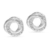 925 Steling Silver Diamond-Cut Textured Love-Knot Stud Earrings for Women