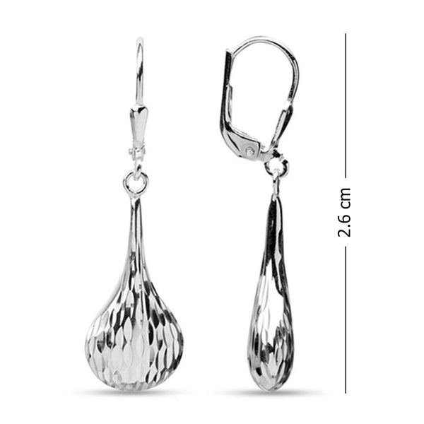 925 Sterling Silver Diamond Cut Earrings for Teen Women