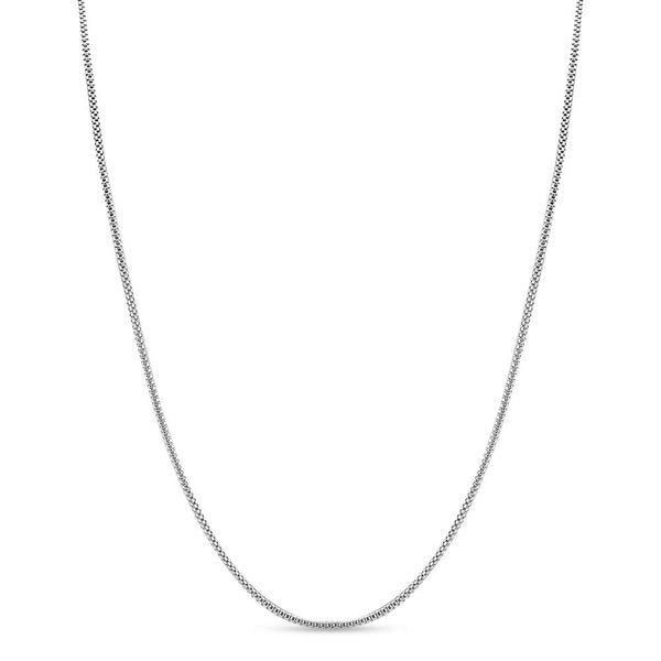 925 Sterling Silver Popcorn Adjustable Sliding Chain Necklace for Women