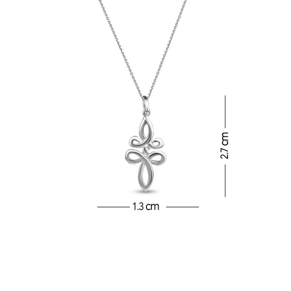 925 Sterling Silver Italian Design Celtic Knot Cross Pendant Necklace for Women