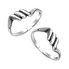 925 Sterling Silver Adjustable Twisted Seashell Design Toe Ring for Women