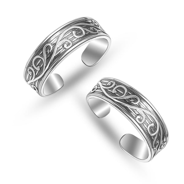 925 Sterling Silver Antique Victorian Swirl Adjustable Toe Ring for Women