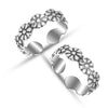 925 Sterling Silver Antique Flower Shape Adjustable Toe Ring for Women