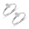 925 Sterling Silver Multi-Layered Beads Adjustable Toe Ring for Women