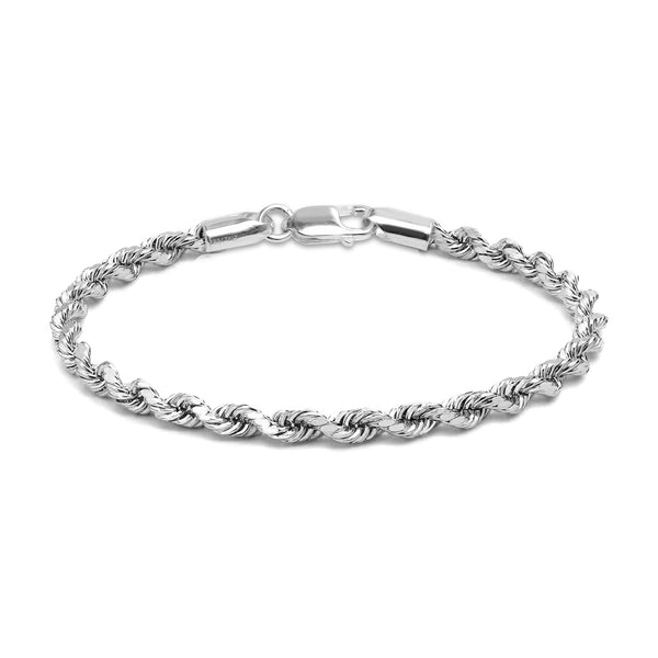 925 Sterling Silver Rope Chain Bracelet for Teen Women Man