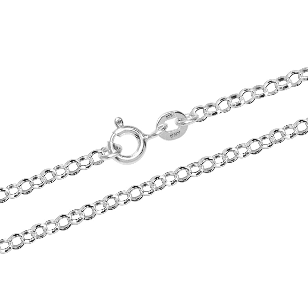 925 Sterling Silver Italian Rolo Belcher Link Chain Necklace for Men and Women 0.3CM