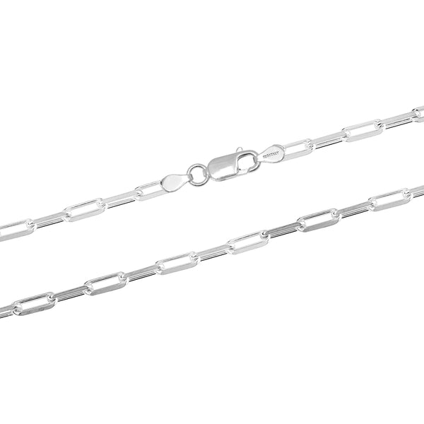 925 Sterling Silver Italian PaperClip Link Chain Necklace for Teen and Women 0.35 CM