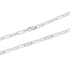 925 Sterling Silver Italian PaperClip Link Chain Necklace for Women 0.45 CM