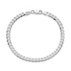 925 Sterling Silver Italian Diamond-Cut Link Curb Chain Bracelet for Men and Women 4.5MM