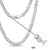 925 Sterling Silver Italian Diamond-Cut Cuban Link Curb Chain Necklace for Boys and Men 0.8 CM