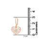 925 Sterling Silver Rose Gold Heart Turkish Tear Lever Back Earrings for Women