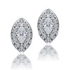 925 Sterling Silver Halo CZ Diamond like Brilliance Sparkling Marquise Ear Stud Earrings for Women