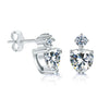 925 Sterling Silver CZ Diamond like Brilliance Sparkling Braided Heart Ear Stud Earrings for Women