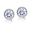 925 Sterling Silver CZ Diamond like Brilliance Sparkling Round Shape Stud Earrings for Women