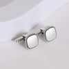 925 Sterling Silver Rope Border Engraved Square Shape Cufflinks for Men