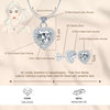 925 Sterling Silver CZ Jewelry Set Heart Shape Pendant Necklace and Stud Earrings for Women