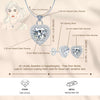 925 Sterling Silver CZ Jewelry Set Heart Shape Pendant Necklace and Stud Earrings for Women