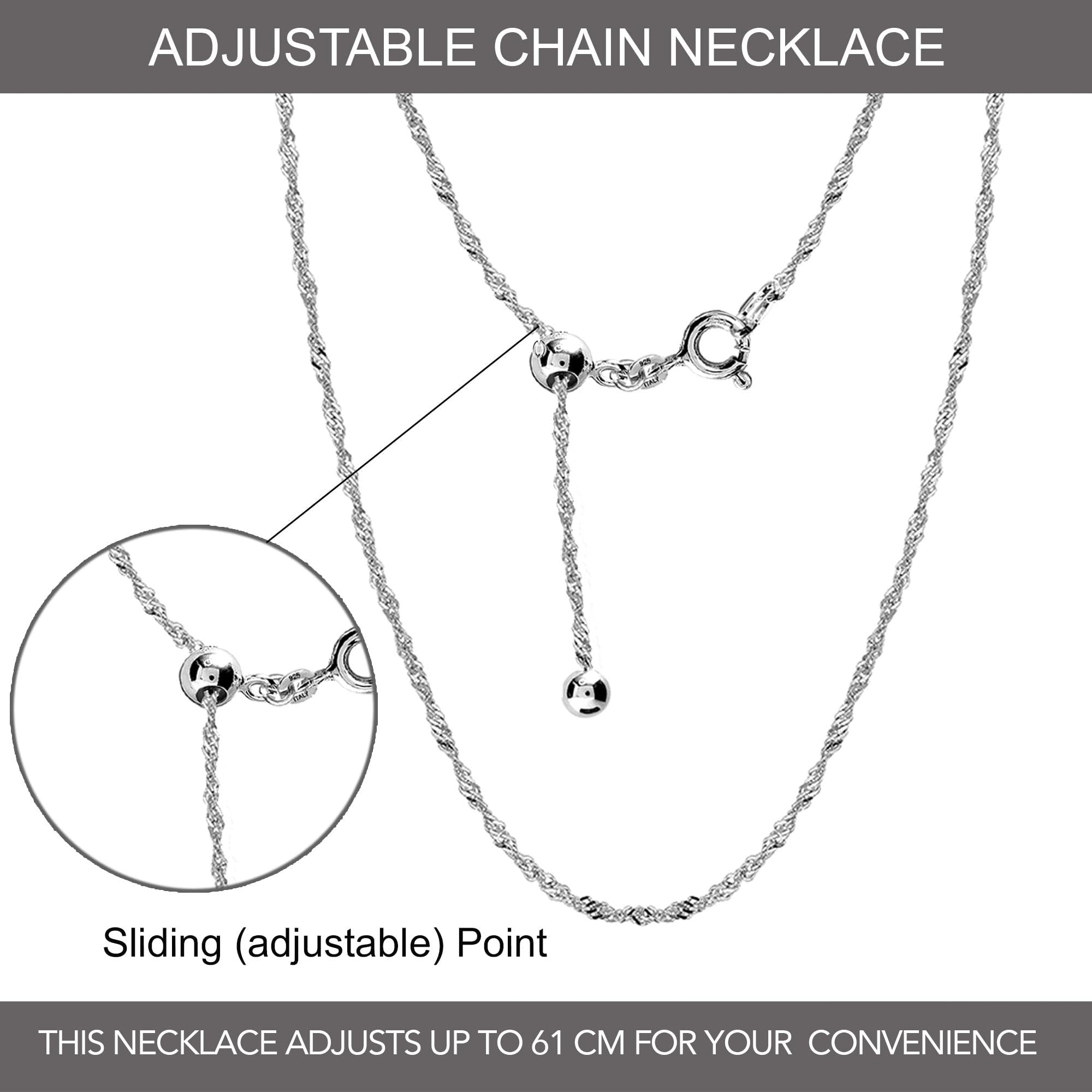 925 Sterling Silver Italian Singapore-Chain Necklace for Women