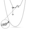 925 Sterling Silver Italian Adjustable Ball Chain Necklace for Women 24 Inches