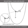 925 Sterling Silver Italian Adjustable Box Chain Necklace for Women 61 CM