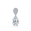 925 Sterling Silver CZ Diamond like Brilliance Sparkling Pearl Shape Pendant Necklace for Women