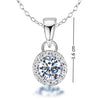 925 Sterling Silver Halo Cubic Zirconia Diamond like Brilliance Sparkling Pendant Necklace for Women