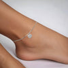 925 Sterling Silver Cubic Zirconia Heart Charm Anklets for Women 1 Pc