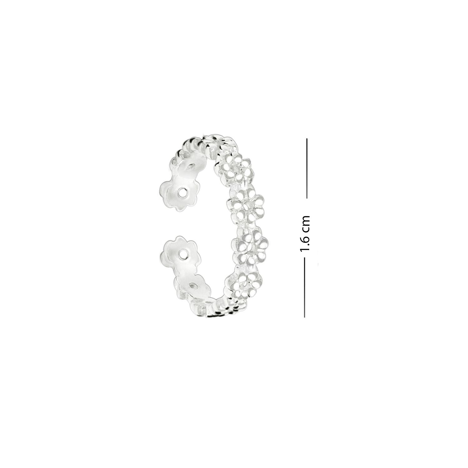 925 Sterling Silver Classic Floral Toe Rings For Women