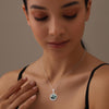 925 Sterling Silver Round Abalone Shell Pendant Necklace for Women