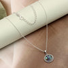 925 Sterling Silver Round Abalone Shell Pendant Necklace for Women