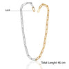 925 Sterling Silver Hypoallergenic Handmade Italian Paperclip Links Dual Tone Chain Necklace for Women